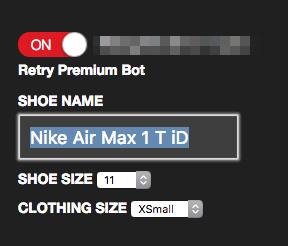 configuring a sneakerbot