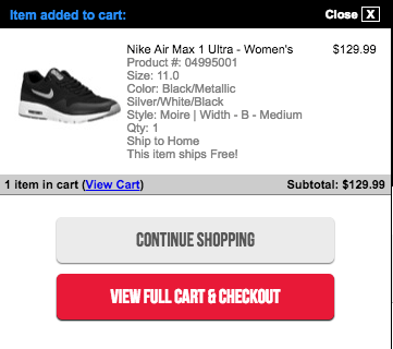 sneakers in the cart!