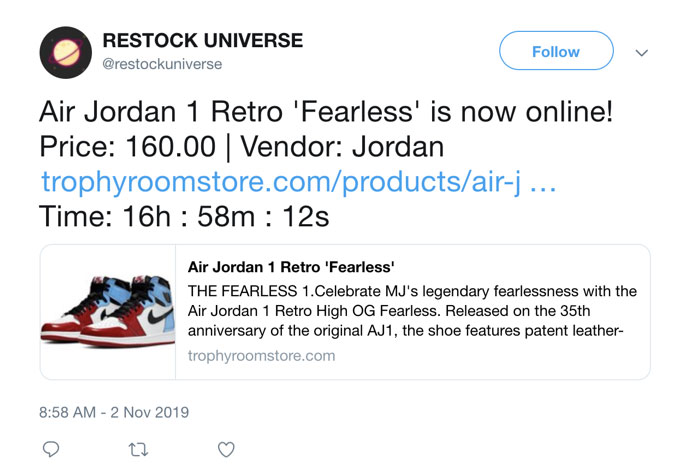 Air jordan retro fearless